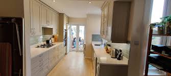 Farrow & ball french gray panelled hallway, hallway, panelling, french grey , f&b, curtains, susie watson french gray is really much more green than grey, but characterfully flits between the two depending on farrow and ball paint. Bespoke Shaker Ash Woodgrain Kitchen In Farrow Ball French Grey Blok Designs Ltd