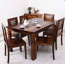 These solid wood dining chairs are made to last forever. Bm Wood Furniture Sheesham Wood Dining Table 6 Seater Dining Table Chair Set Natural Finish Amazon In Furniture