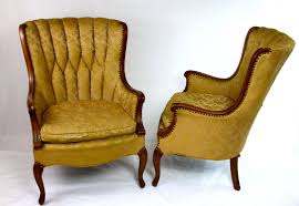you decide pair of vintage diamond tufted channel back chairs wing back wood trim french upholstered chairs chair wood trim