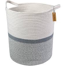The threshold fashion cube storage bin is a seamless way to organize things in your house. Large 15x 15x 13 Gray And Beige Laundry Bin Natural Woven Basket Cotton Rope Storage Bins For Organizing Toys Kids Baby Organizerlogic Storage Baskets Gray Beige Hampers Kids Furniture Ilsr Org