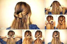 Adding a slight curl to your hair gives it a little volume and elegance that can easily add a little sunshine to your day. How To Make Easy Hairstyles At Home Bow Hairstyle Thick Hair Styles Medium Hair Styles