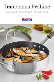 Tramontina S Proline Covered Deep Saute Pan Is Manufactured For A Professional Kitchen But Easily Adapts To Home An Saute Pan Professional Kitchen Diy Kitchen