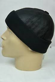 Black Shearling Leather Fur Knit Beanie Cuff Round Bucket Winter Ski Hat M Xxl Winter Hats For Men Ski Hats White Fashion Sneakers