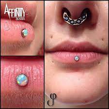 Johnnypearce Healed Inverse Vertical Labret Using A 3mm White Opal From Neometaljewelry All Other Piercings Were N Ashley Piercing Labret Labret Jewelry