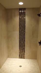 Shower Stall With Vertical Accent Iris Porcelain Field Tile Copper And Glass Deco Bathroom Remodel Master Modern Bathroom Modern Bathroom Design