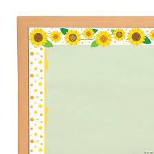 Sunflower Double Sided Bulletin Board Borders In 2021 Bulletin Board Borders Bee Themed Classroom Sunflower Classroom Theme
