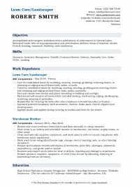 Landscaper Resume Samples Qwikresume