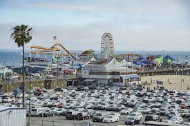 You'll see the pier, just walk towards it! The Pier And Car Parking Of Santa Monica Beach Editorial Photography Image Of Palm Tree 100705312