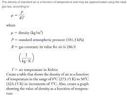 The kinetic theory of gases. Solved The Density Of Standard Air Is A Function Of Tempe Chegg Com