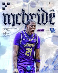 BREAKING: Transfer forward Justin McBride has committed to Kentucky!  Averaged 15.3 PPG and 5.6 RPG last season for James Madison. A four with an  “excellent” offensive grade in Synergy. A good post