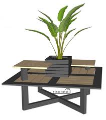 Once your coffee table is built, place it inside or out. Diy Outdoor Coffee Table With Planter Remodelando La Casa