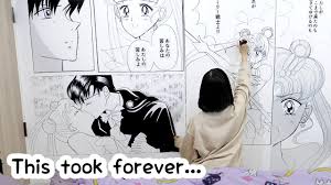 Painting A Sailormoon Manga On My Bedroom Wall Youtube In 2020 Otaku Room Kawaii Room Bedroom Wall