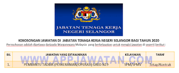 Upah insentif berdasarkan pada standar prestasi yang disusun berdasarkan penelitian gerak dan waktu, evaluasi jabatan, dan tingkat jasa. Jawatan Kosong Terkini Di Jabatan Tenaga Kerja Negeri Selangor Appjawatan Malaysia