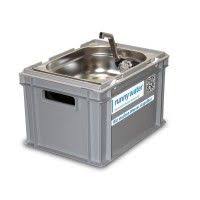 Einsatzbereite Eurobox Mit Integriertem Heisswasser Boiler 230v Und Allen Steckkupplungen Eurobox Hot V230 Vh9 In 2020 Mobiles Waschbecken Waschbecken Minivan Camping