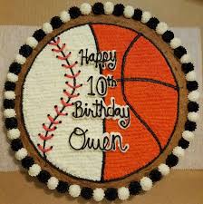 40th Birthday Cookie Cake Ideas Baseball And Basketball Cookie Cake Cookie Cake Birthday Cookie Cake Designs Basketball Cookies