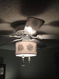 The linen drum shade comes in 4 colors, has a white acrylic diffuser and measures 17x17x8. Customer Project Maureen S Diy Ceiling Fan Shade Makely