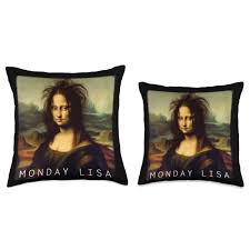 La Gioconda Mona Lisa Funny Monday Lisa Throw Pillow