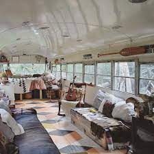 50 Beautiful Tiny House Bus Interior Design And Decorating Ideas Bus Interior Bus Living Camper Interior
