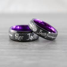 Black And Purple Wedding Ring Set Purple Tungsten Rings Purple Rings Black Wedding Bands Black Wedding Ring Jack And Sally Rings Purple Wedding Bands Couple Ring Set Black Wedding Rings Tungsten Wedding Bands Tungsten Carbide Wedding Bands