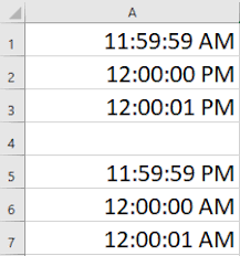 The day is split into: Showing 12 Pm As Noon In Excel Office Watch