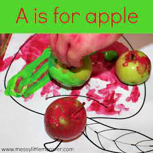 Lowercase letter a recognition activities. Apple Theme Art Activity For Preschoolers Apple Printable Included Messy Little Monster