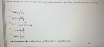 We did not find results for: Find A Formula For A Rational Function That Has A Chegg Com