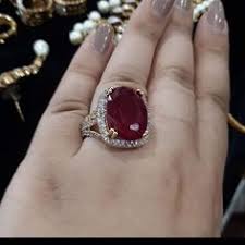 Buy Pakistani Indian Jewellery Maroon Stone Ring For Women Designer Jewellery Stone Rings Jewelry Design Jewelry