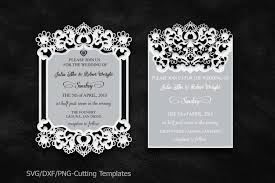 A striking blue background highlights this invitation's lovely lillies and delicate lace pattern. Laser Cut Wedding Invitation Template Svg File Lace Border 104315 Svgs Design Bundles
