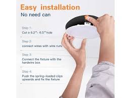 B a a mount to 6 in. Amico 6 Pack 6 Inch 5cct Ultra Thin Led Recessed Ceiling Light With Junction Box 2700k 5000k Selectable 12w Eqv 110w Dimmable Can Killer Downlight 1050lm High Brightness Etl And Energy Star Newegg Com