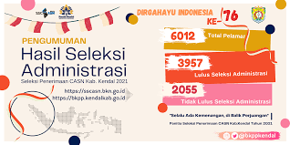 Cek sk kenaikan pangkat pns juga dapat dilakukan menggunakan aplikasi ini juga, pada dasarnya sama saja dengan sebelumnya bahwa anda hanya perlu segera diperbaiki baik datang langsung ke kantor bkn setempat maupun menggunakan aplikasi berbasis android my sapk bkn. Pengumuman Hasil Seleksi Administrasi Casn Kabupaten Kendal Tahun 2021 Bkpp Kab Kendal
