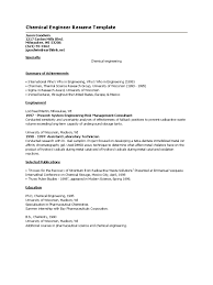 chemical engineer resume template