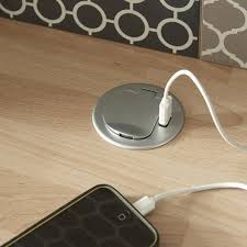 Bloc Encastrable Usb Filaire 1 Prise Noir Et Aluminium Inotech Installation Domotique Usb Prise Encastrable