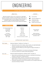 The trendy resume template is our most fashionable yet — it features simple, clean lines, and colors are used to. Engineering Resume Example Writing Tips Resume Genius