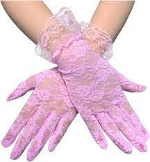 Amazon.com: HIMALIOP Party Gloves Lace Floral Gloves Women Mittens Bride  Wedding Party Sun Protection Wrist Length Driving Thin Gloves Wedding Gloves  (Color : Pink, Gloves Size : Length-27cm) : Clothing, Shoes &