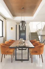 Burnt Orange Dining Chairs In A Texan Inspired Dining Room Dining Room Chairs Modern Luxury Dining Orange Dining Room