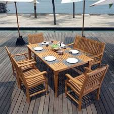 Pacific Teak 6 Piece Dining Set Sam S Club Patio Furnishings Teak Patio Furniture Patio Dining Set