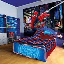 Toddler Bed For Boys Spiderman Quil Blue Large Wardrobe Kids Bedroom Unique And Fun Toddler Beds For Boys T Themed Kids Room Spiderman Bedroom Kids Room Design