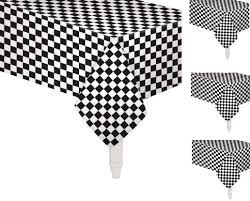 Compare prices on popular products in kitchen & linens. Oojami Pack Of 4 Black White Checkered Flag Table Cover Party Favor Checkered Tablecloth Disposable Checkered Racing Table Cover 54 X 108 Rectangle Buy Online In Bahamas At Bahamas Desertcart Com Productid 44750738