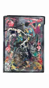 ABSTRACT OIL PAINTING ON CANVAS ORIGINAL FRAMED