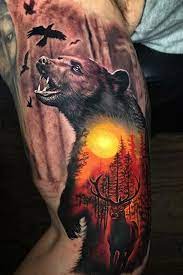 When history and mythology combine. Wild Animals Tattoo Inkstylemag Forest Tattoos Picture Tattoos Animal Tattoos