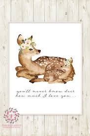 You Are My Sunshine Boho Deer Wall Art Print Fawn Woodland Floral Nursery Baby Girl Room Bohemian Printable Watercolor Decor Woodland Floral Nursery Floral Nursery Deer Wall Art