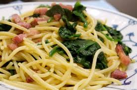 Carlo oggi per pranzo ricetta facile e veloce, rigatoni con spinaci e pancetta, una vera bontà. Spaghetti Con Spinaci E Pancetta Le Ricette Di Maria Grazia