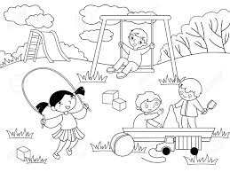 Print out our free alphabet coloring pages for your child to learn their abc's. Childrens Playground Coloring And Black White Children Images Sand Slides Ball Bird Dog Cat Dialogueeurope
