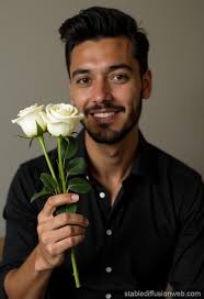 Bloody Hand Holding White Rose