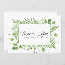 Watercolor Ferns And Eucalyptus Frame Wedding Thank You Card Zazzle Com Wedding Frames Wedding Thank You Wedding Thank You Cards