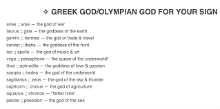 Zodiac Astrology Greek God Olympian For Your Sign Greek Gods Zodiac Zodiac Society