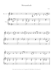 The oh shenandoah is conventional american folk music of not the certain origin, dating to the early nineteenth century. Shenandoah Sheet Music For French Horn 8notes Com