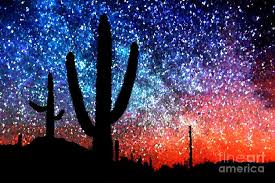 Digital Art Abstract Desert Cacti And The Starry Night Sky Photograph Digital Art Abstract Desert C Night Sky Painting Night Sky Tattoos Desert Painting