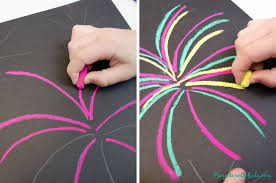 Get out your pencil and crayons and draw with me!do you want to foll. Festive Chalk Pastel Fireworks Art Project Projects With Kids