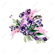 All varieties have been preserved to ensure they will not wilt in the same way living plants would. Beautiful Watercolor Wedding Bouquet With Purple Flowers Illustration Stock Photo Picture And Royalty Free Image Image 93965092